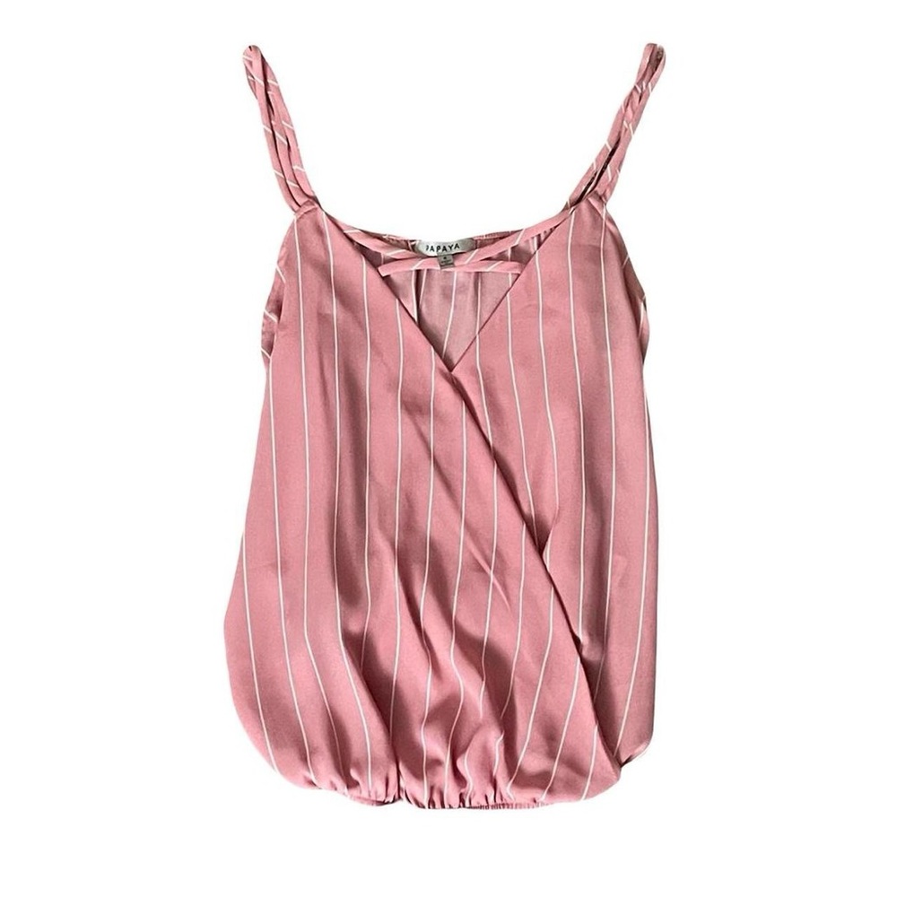 Papaya Pink and White Striped Camisole
